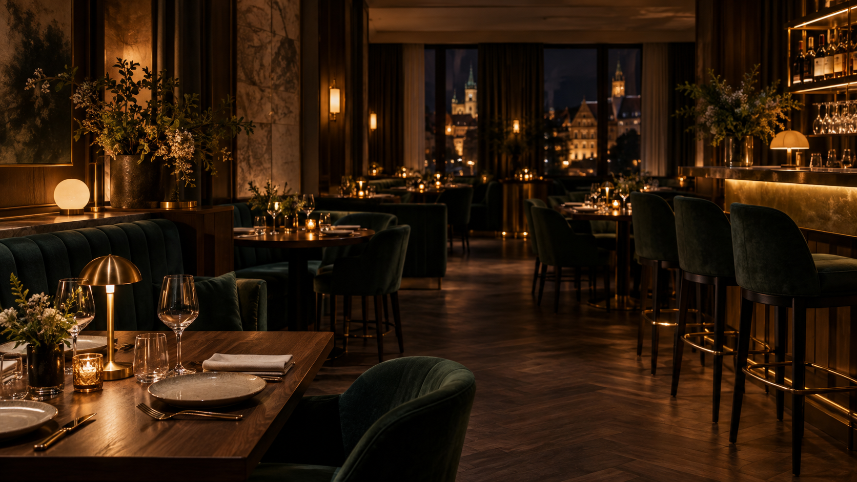 Nastrojowe wnętrze restauracji Między Stołami